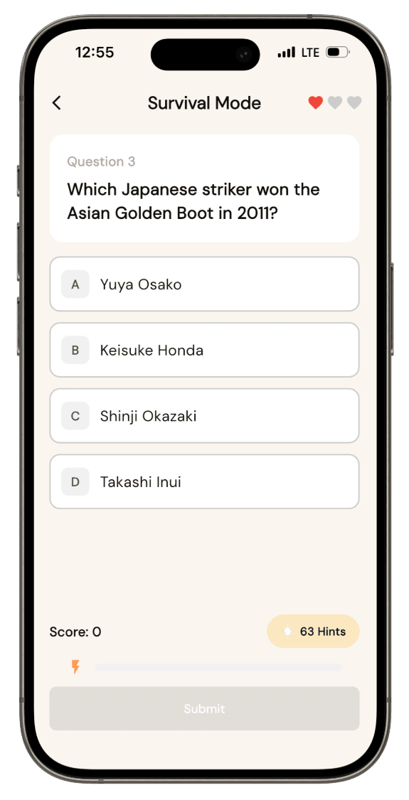 Survival Mode in the BalliQ app